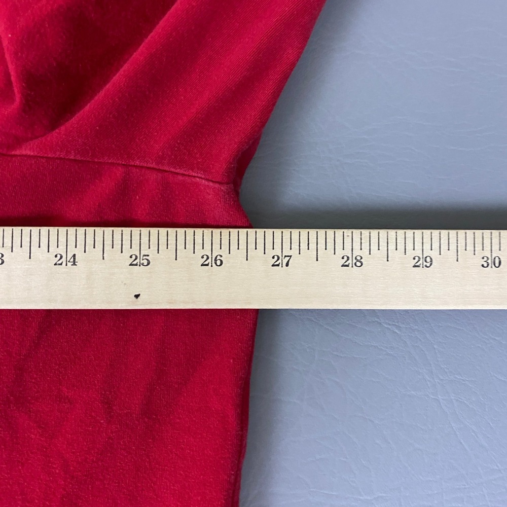 CJ Banks T-Shirt Plus Size 2X Red Long Sleeve V-Neck Embellished Cotton Stretch - Picture 7 of 9